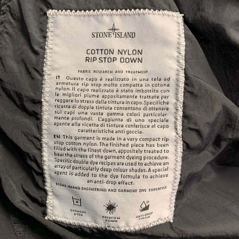 STONE ISLAND Black Cotton Blend Double Breasted Coat - Picture 6 of 11